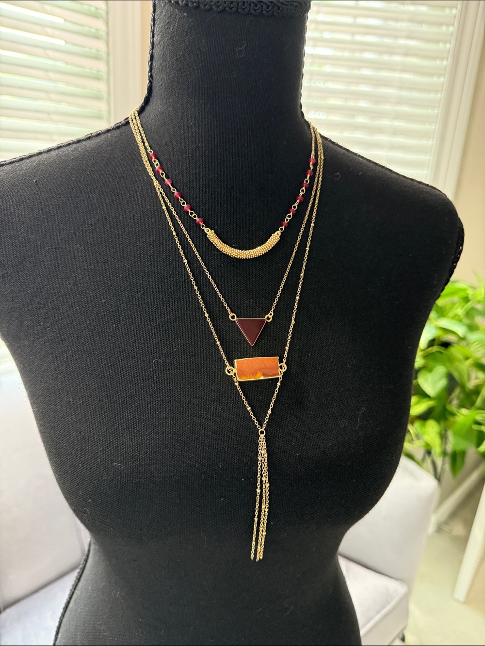 Natural stone Layered Necklace - Women's Jewelry